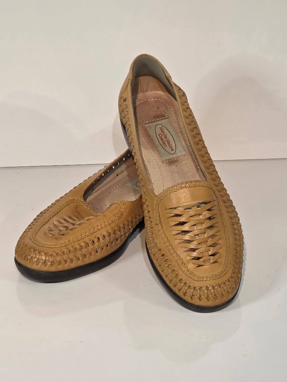 Marchemellow Comfort Woven Leather Loafers • Tan • Size 7.5